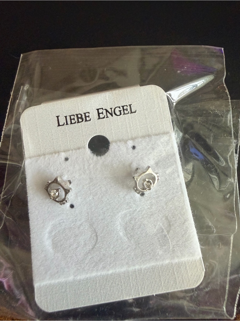 Silver Floral Crystal Stud Earrings - Silver